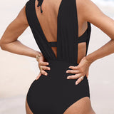 Fato de Banho Luxe Shaping com Decote V Profundo